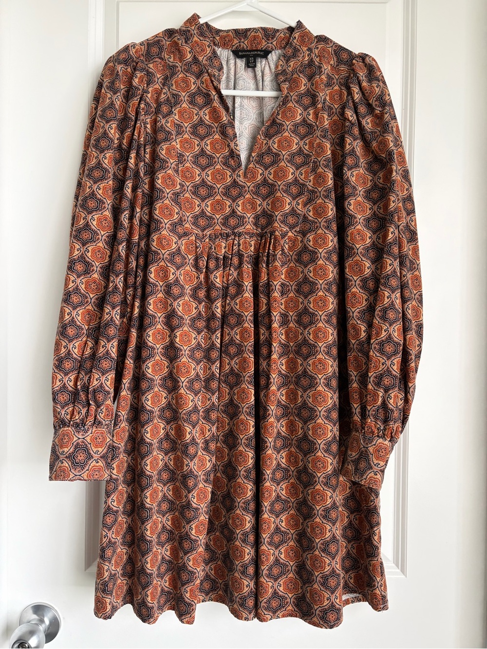Banana Republic Solari Corduroy Mini Dress in the Beachwood print, size XS.
